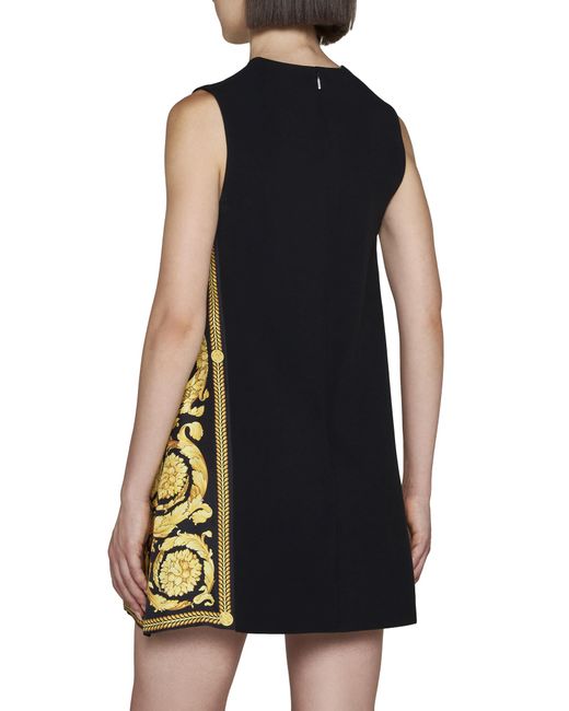Versace Black Baroque Print Short Dress