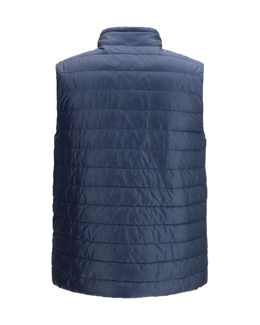 Herno Blue Reversible Gilet Polyamide Down Jackets for men