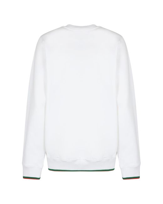 Casablancabrand White Logo Detail Cotton Sweatshirt for men