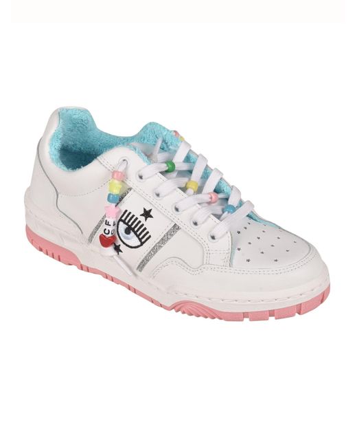 Chiara Ferragni Cf1 Bead Sneakers in White | Lyst