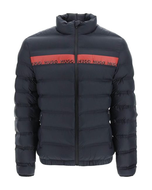 BOSS by HUGO BOSS Synthetic Short Puffer Jacket With Logo Band in Black ...