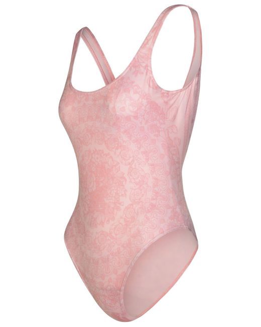 Versace Pink Barocco Print Swimsuit