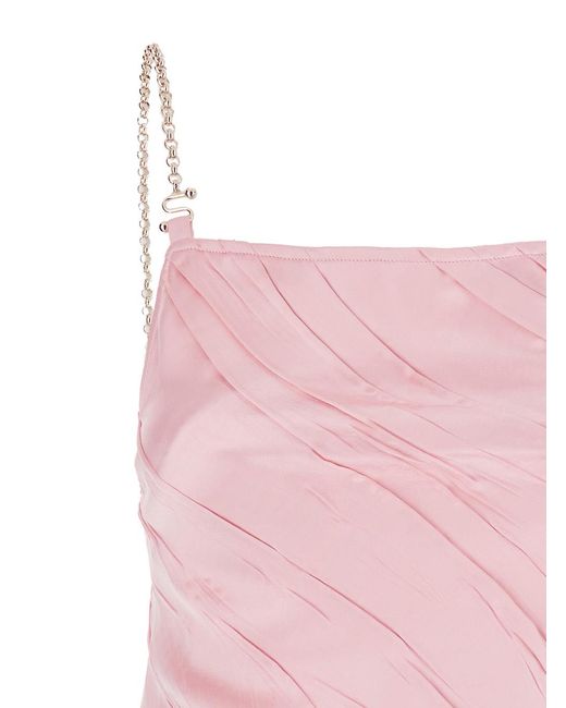 Sportmax Pink Dress With Removable Chain-Link Strap Polyester