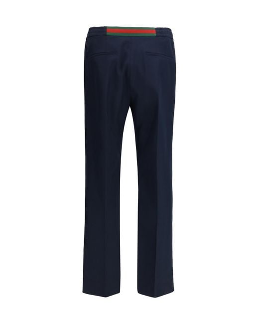 Gucci Blue Technical Panama Pants Polyester for men