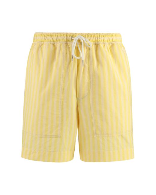 Maison Kitsuné Yellow Cotton Bermuda Shorts for men