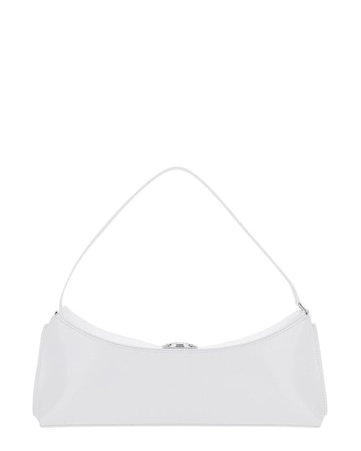 Jacquemus White 'Le Calisso' Shoulder Bag With Engraved Snap Button