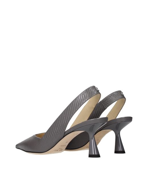 Jimmy Choo Gray Leather High Heel Pumps