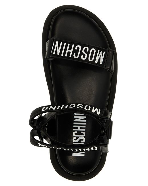Moschino Black Logo Sandals for men