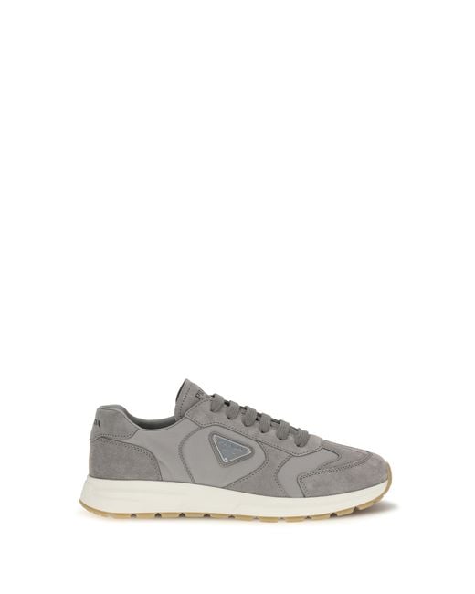 Prada Gray Sneakers Prax 01 Re-Nylon Upper Recycled Polyamide Trainers for men