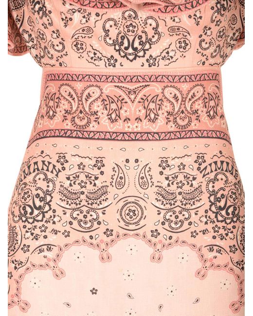 Zimmermann Pink Bandana Print Midi Dress