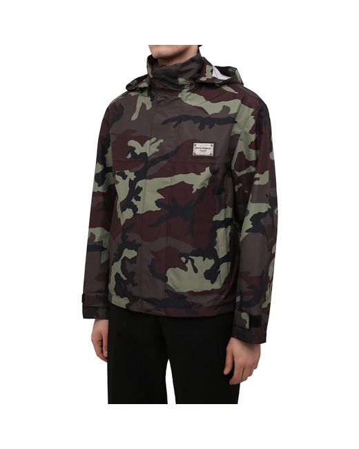 Dolce & Gabbana Black Camouflage Jacket for men