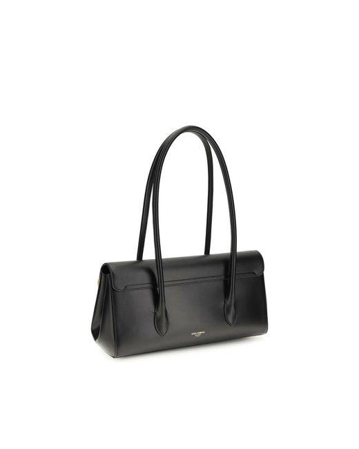 Dolce & Gabbana Black Calf Leather Bos Taurus Shoulder Bag