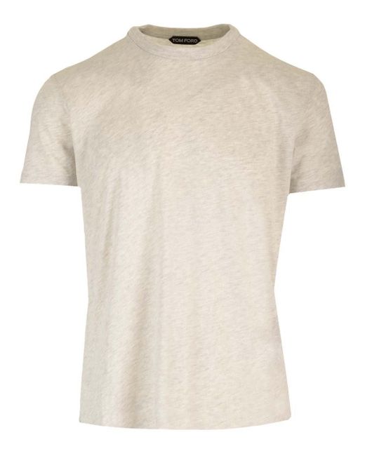 Tom Ford White Crewneck Short-Sleeved T-Shirt for men