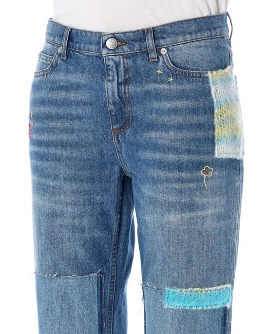 Marni Blue Mohair Patches Jeans