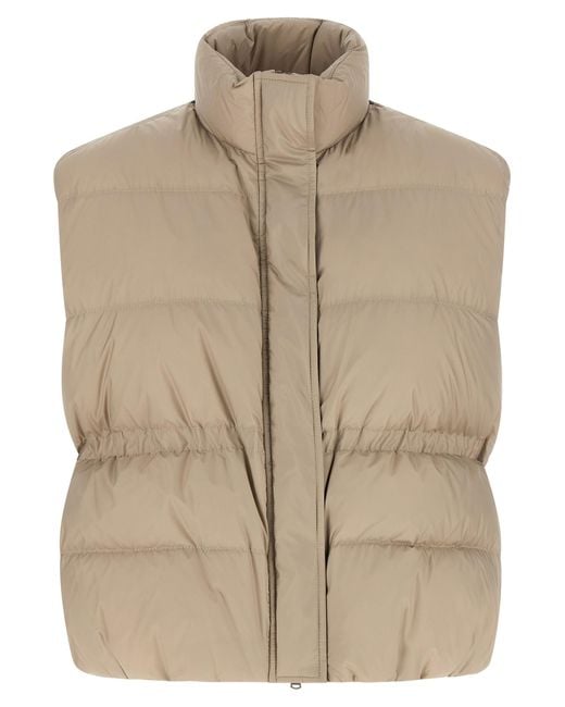 Brunello Cucinelli Natural Polyester Sleeveless Jacket Clothing