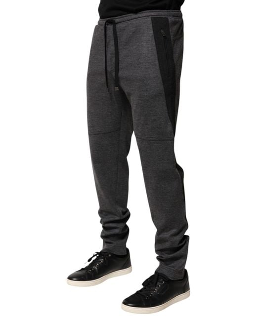 Dolce & Gabbana Black Slim Fit Drawstring Pants for men