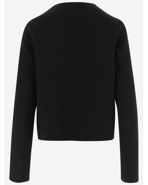 Ferragamo Black Wool And Cashmere Jacket, Buttons