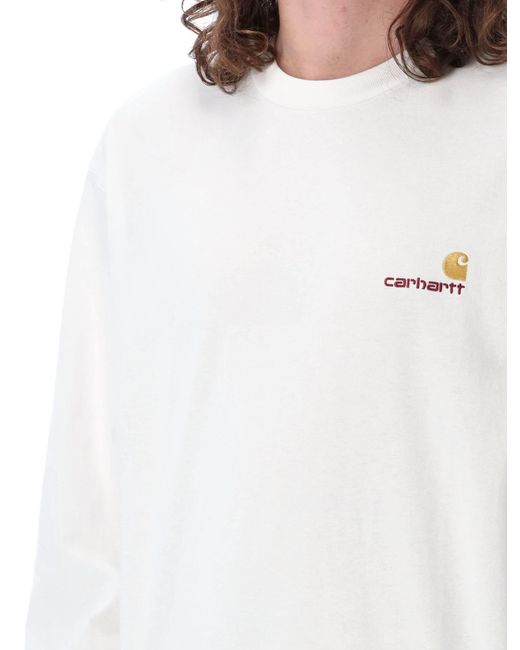 Carhartt White American Script L/S T-Shirt for men