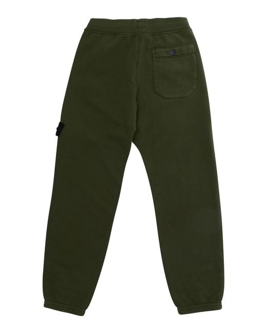 Stone Island Green Sweat Bottoms Cotton Trousers for men