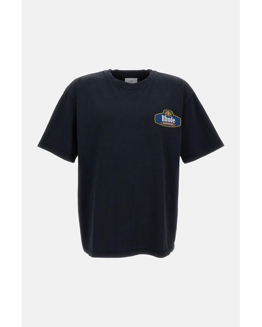 Rhude Blue Racing Crest Tee for men