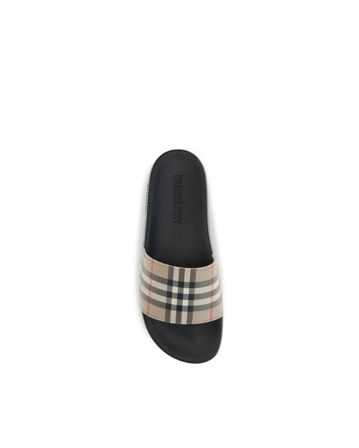Burberry Black Rubber Slides Shoe for men