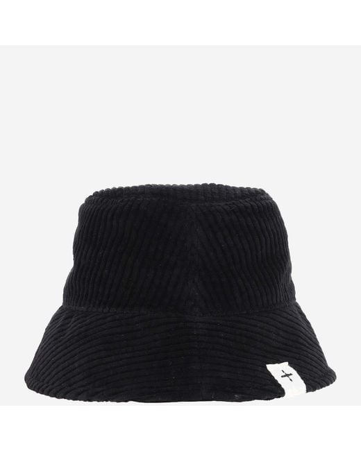 Jil Sander Black Bucket Hat Cotton Velvet