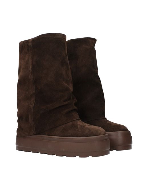 Casadei Brown Suede Boots/Cocoa