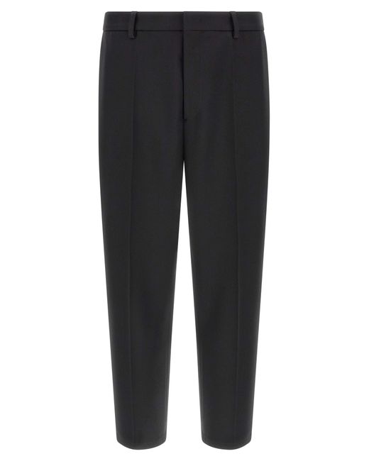 Jil Sander Black Technical Gabardine Trousers for men