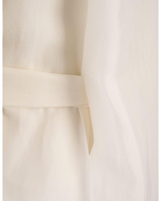 Fabiana Filippi White Linen And Viscose Trench Coat