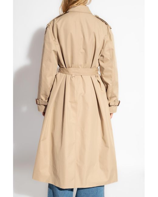 Gucci Natural Coat With Web Stripe