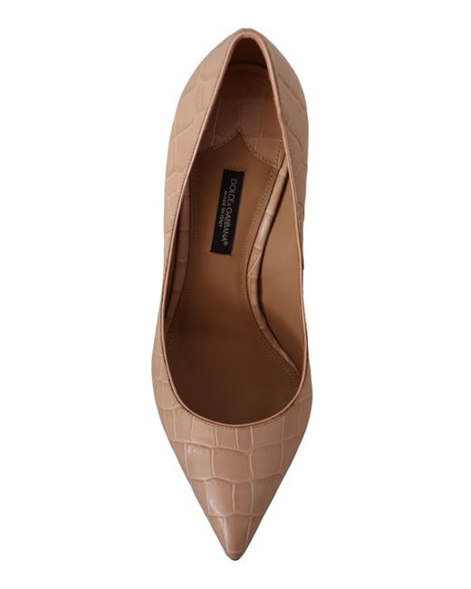 Dolce & Gabbana Brown Leather Bellucci Heels Pumps Shoes