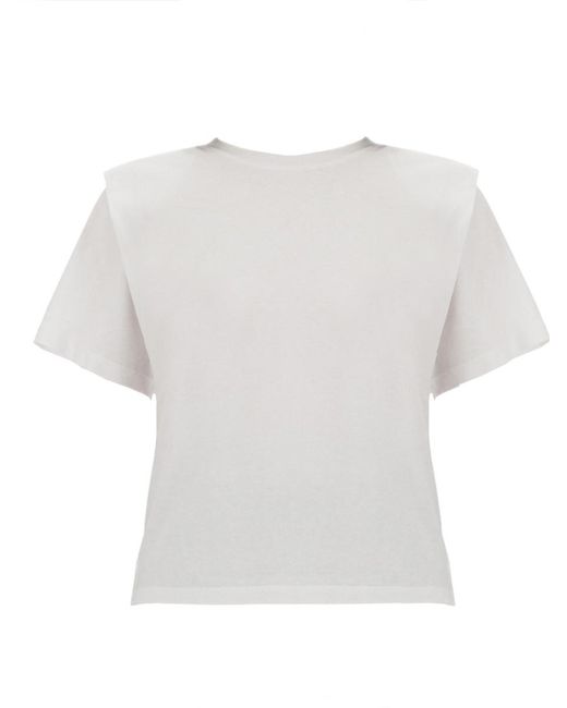 Isabel Marant White Cotton T-Shirt With Straight Rim T-Shirts