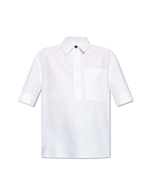 Jil Sander White Shirt With Short Sleeves