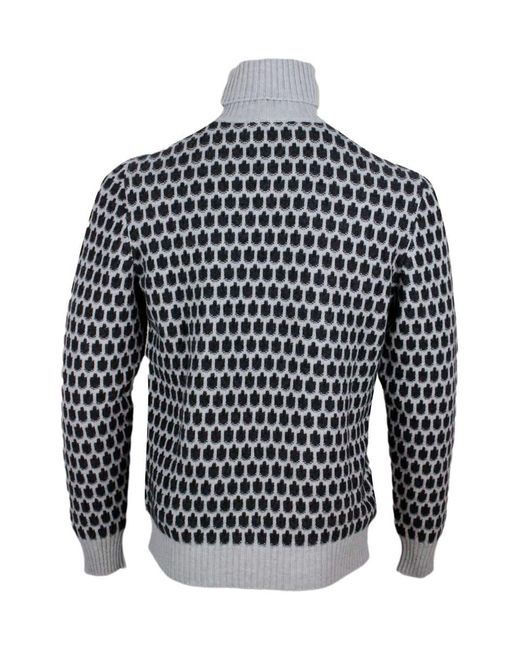 Kiton Black Long-Sleeved Turtleneck Sweater for men