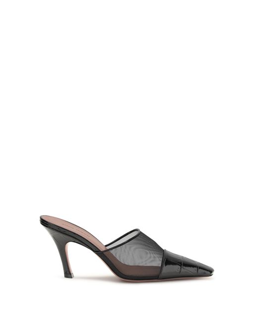 AMINA MUADDI White Mules Jamie Mesh Calf Leather Sandal