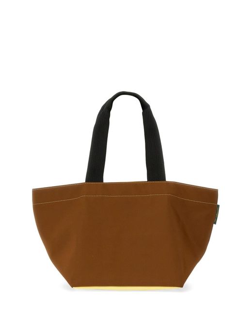 Herve Chapelier Brown Medium Shopping Bag