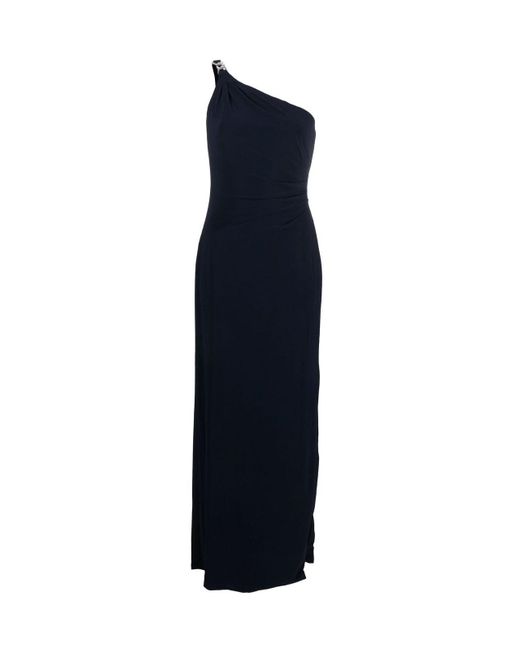 Ralph Lauren Belina One Shoulder Evening Dress in Blue | Lyst