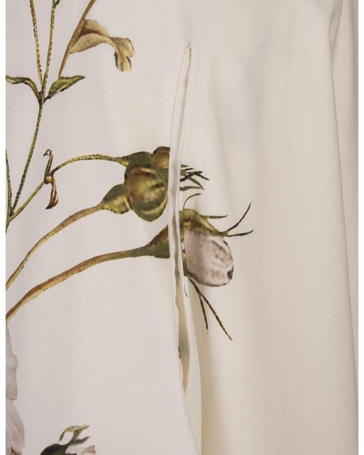 Giambattista Valli White Giant Bloom Midi Skirt