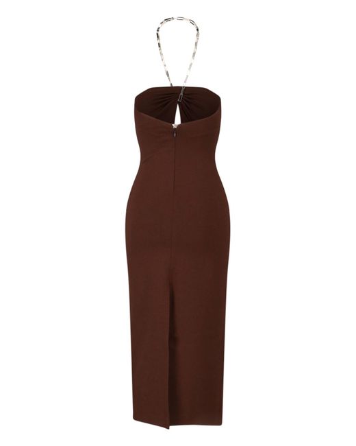 The Attico Brown Chain Detail Dress