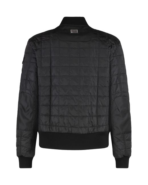 Dolce & Gabbana Black Padded Bomber Jacket Polyamide for men