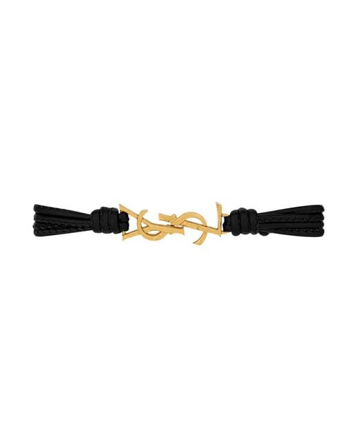 Saint Laurent White Bracelet Q_Nappa Paris Leather Bracelets