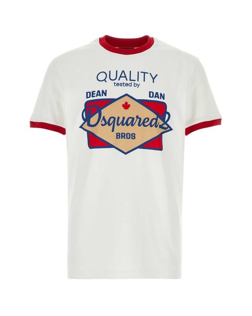 DSquared² White Dsquared Cotton T-Shirt for men