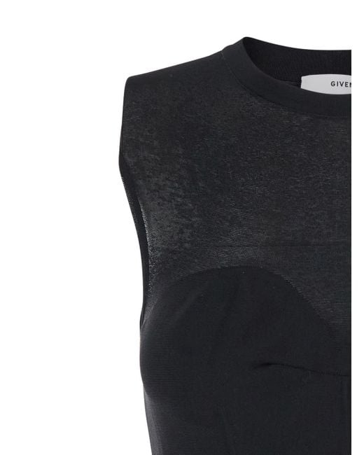 Givenchy Black Crew Neck Dress With Flared Skirt