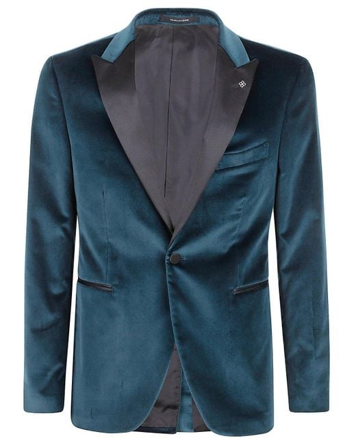 Tagliatore Blue Single-breasted Tuxedo Blazer for men