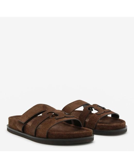Tory Burch Brown Chocolate Suede Ines Slippers