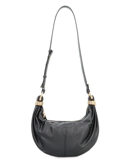 Chloé Black Leather Hobo Bag With Top Handle Calf Shoulder