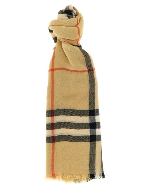 Burberry Metallic Check Wool Scarf