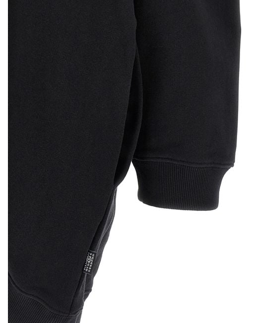 MM6 by Maison Margiela Black Off-Shoulder Hooded Dress Cotton