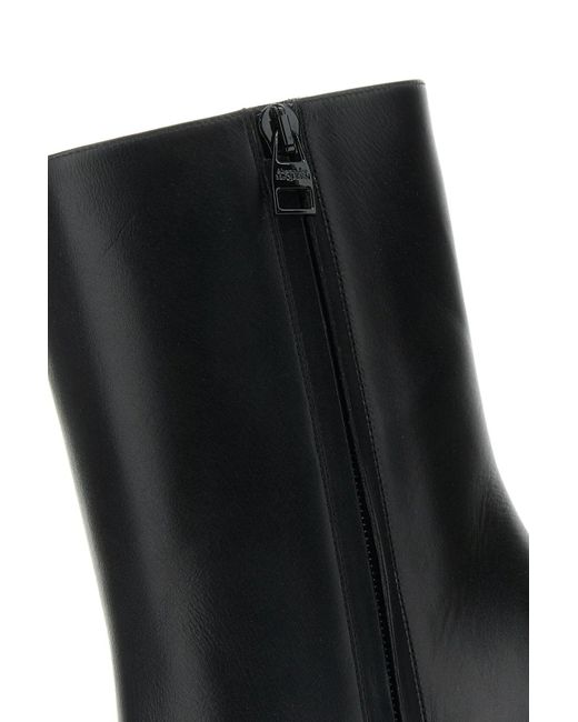 Alexander McQueen Black Leather Armadillo Ankle Boots