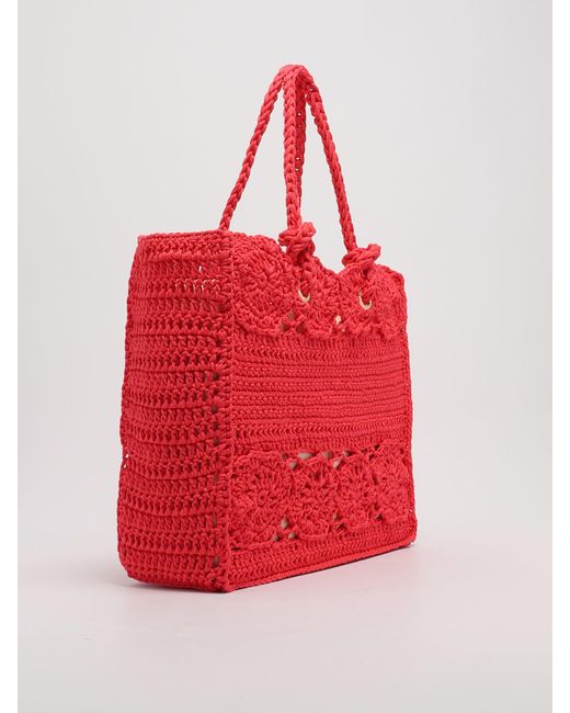 Twin Set Red Poliester Tote